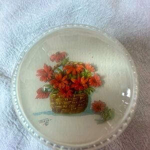 Vintage Thayers Flower Print Paperweight